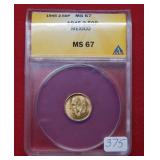 1945  2.50 Peso Mexico Gold Coin ANACS MS67