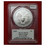 2020 Silver Eagle 1oz PCGS MS70 - First Strike