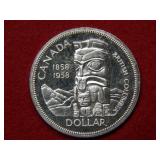 1958 Canada Totem Pole Commemorative $1 Coin