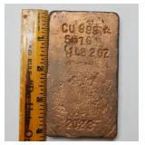 1 Pound 2 Ounce Copper Bar .999 Bullion