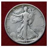 1921 D Walking Liberty Silver Half Dollar Coin