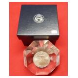 US MInt 2000 Silver Eagle Diamond Paperweight