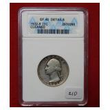1932 S Washington Silver Quarter ANACS EF40