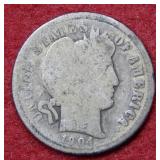 1904 S Barber Silver Dime