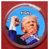 1oz .999 Colorized Silver Round - Trump "Fight"