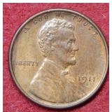 1911 S Lincoln Wheat Cent Coin