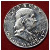 1955 Franklin Silver Half Dollar Coin