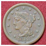 1853 Large Cent Coin