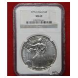 1996 Silver Eagle 1oz NGC MS69