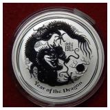 2012 Australia "Year of the Dragon" Silver Coin