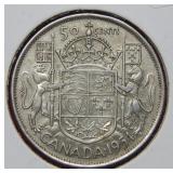 1954 Canadian Silver Half Dollar Coin