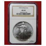 1993 Silver Eagle 1oz NGC MS69