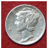 1945 S Mercury Silver Dime - Micro S
