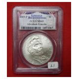 2009 P Lincoln Bicentennial Comm $1 PCGS MS69