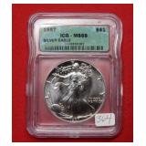 1987 Silver Eagle 1oz ICG MS69