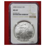 2005 Silver Eagle 1oz NGC MS69