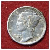 1916 Mercury Silver Dime
