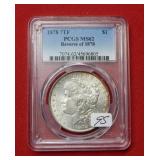 1878 7Tail Feathers Morgan PCGS MS62 REV 1878