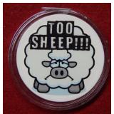 1oz .999 Silver Colorized "Too Sheep" Silver Round