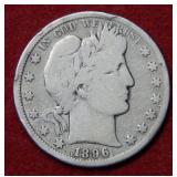 1896 S Barber Silver Half Dollar Coin