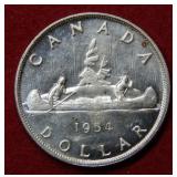 1954 Canada Silver Dollar