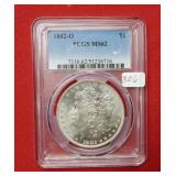 1882 O Morgan Silver Dollar PCGS MS62