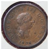1806 Great Britain 1/2 Pence Coin