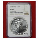 1989 Silver Eagle 1oz NGC MS69