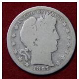 1897 S Barber Silver Half Dollar Coin