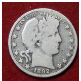 1892 O Barber Silver Half Dollar Coin