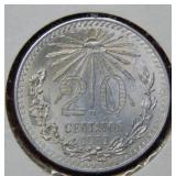 1937 Mexico 20 Cent Coin