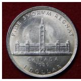 1939 Canada Silver Dollar Coin