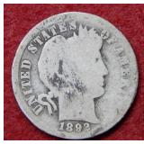 1892 O Barber Silver Dime