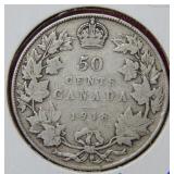 1918 Canada Silver Half Dollar