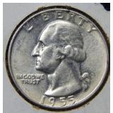 1955 D Washington Silver Quarter