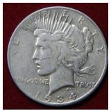 1934 S Peace Silver Dollar