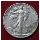 1937 S Walking Liberty Silver Half Dollar Coin