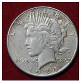 1934 S Peace Silver Dollar