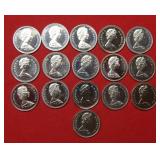 (16) Canada Proof Half Dollars back to 1960