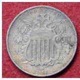 1866 Shield Nickel with Rays