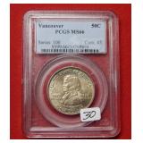 1925 Vancouver Silver Comm Half PCGS MS 66