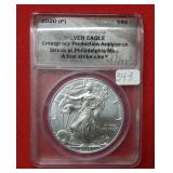2020(P) Silver Eagle ANACS MS70