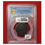 1793 Large Cent PCGS Genuine Damage P/FR Detail