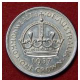 1937 Australia 1 Crown Coin