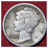 1916 Mercury Silver Dime