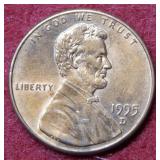 1955 D Lincoln Cent - Partial Double Die OBV