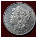 1878 Morgan Silver Dollar Coin- 8 Tail Feathers