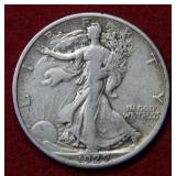 1929 S Walking Liberty Silver Half