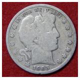 1905 S Barber Silver Half Dollar Coin