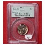 1938 D Buffalo Nickel PCGS MS66